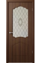Парма Орех таволато матовое стекло рис. "Ромб" межкомнатная дверь