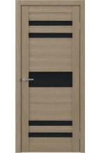 Тренд Т-10 Eco Tex Лиственница латте черное стекло межкомнатная дверь