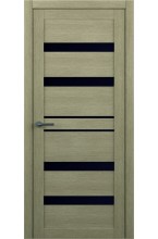 Тренд Т-12 Eco Tex Лиственница латте черное стекло межкомнатная дверь