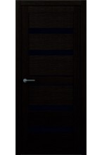 Тренд Т-12 Eco Tex Лиственница темная черное стекло межкомнатная дверь