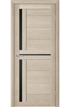 Тренд Т-5 Eco Tex Акация кремовая черное стекло межкомнатная дверь