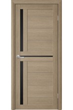 Тренд Т-5 Eco Tex Лиственница латте черное стекло межкомнатная дверь