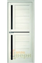 Йота-5 (м-5) Eco-Tex Капучино черное стекло межкомнатная дверь