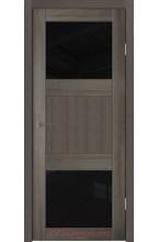 Ex 73/2 Дуб грей черное стекло межкомнатная дверь