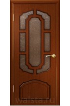 Кристалл ДО (красное дерево) межкомнатная дверь (Витрина)